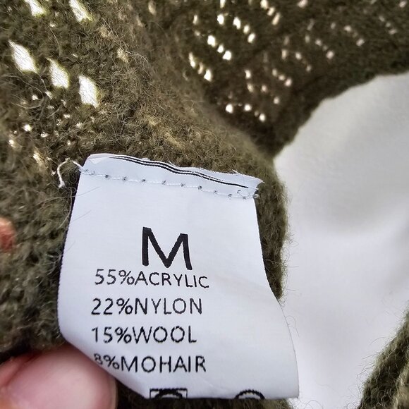 Festival M Green Crochet Top Halter Boho Wool Mohair Forest Fairy Whimsigoth - Picture 5 of 5